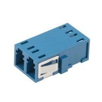 Fiber Optic Economy Coupler, LC Duplex-SC Footprint, SMF, Plastic body, PEI clip, Ceramic sleeve, No flange