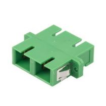 Fiber Optic Economy Coupler, SC/APC, Duplex SMF, Plastic body, PEI clip, Ceramic sleeve, w/ Flange