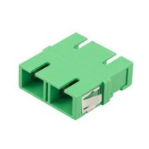 Fiber Optic Economy Coupler, SC/APC, Duplex SMF, Plastic body, PEI clip, Ceramic sleeve, No flange