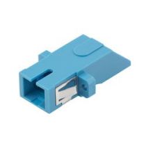 Fiber Optic Economy Coupler, SC Simplex w/ Internal shutter for SMF, Plastic one-piece body, PEI clip, Ceramic sleeve, w/ Flange