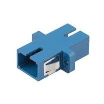 Fiber Optic Economy Coupler, SC Simplex Coupler for SMF, Plastic one-piece body, PEI clip, Ceramic sleeve, w/ Flange