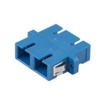 Fiber Optic Economy Coupler, SC Duplex Coupler for SMF, Plastic body, PEI clip, Ceramic sleeve, w/ Flange