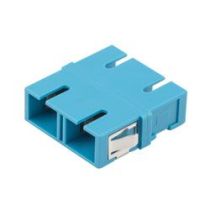 Fiber Optic Economy Coupler, SC Duplex Coupler for SMF, Plastic body, PEI clip, Ceramic sleeve, No flange