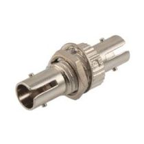 Fiber Optic Economy Coupler, ST, Simplex MMF, Zinc alloy body, Ceramic sleeve, Round thru-hole mount