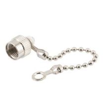 Fiber optic mating sleeve cap and chain, metal, FC connector style