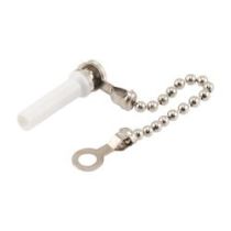 Fiber optic mating sleeve cap and chain, metal, LC connector style