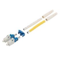 Fiber Connector, LC Duplex, for 2.0mm SMF, Blue, Short boot w/ Unibody Design