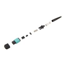 Fiber Connector, MPO Female, 12 Fiber, for 3.0mm MMF, Aqua