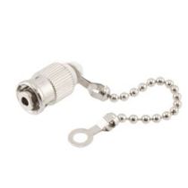 Fiber optic mating sleeve cap and chain, metal, ST connector style