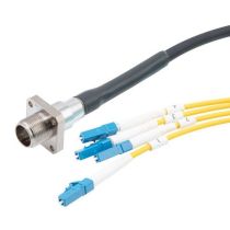 Fiber Optic Outdoor breakout cable, 4 fiber SMF (G.657.A2), 4 core AARC (Socket) to 4x LC/UPC, Armored 7.0mm LSZH Jacket