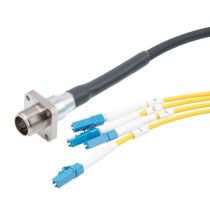 Fiber Optic Outdoor breakout cable, 4 fiber SMF (G.657.A2), 4 core AARC (Socket) to 4x LC/UPC with 7.0mm LSZH Jacket