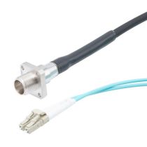 Fiber Optic Outdoor patch cable, Duplex MMF (OM3), 2 core AARC (Socket) to dual clipped LC/UPC, Armored 7.0mm LSZH Jacket