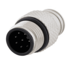 L-com M12 8 Pole A-code Mold Connector - Male - Shielded