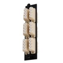 Fiber Sub Panel LC Quad Multimode Couplers, 6 count, Bronze Sleeve, Beige Connector, Black