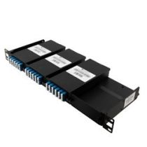 MPO male (pins) pullable rack mount chassis with 3 LGX cassettes - 72 LC Single mode OS2