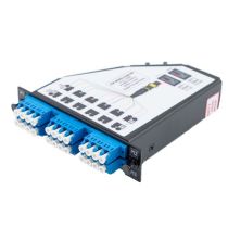 2 MTP Male (24 fiber) to 6 Quad LC Connectors LGX Fan-out Cassette, Single Mode OS2