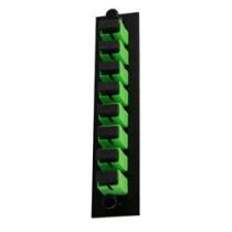 Fiber Sub Panel SC/APC Simplex Single mode Couplers, 8 count, Ceramic Sleeve, Green Connector, Black