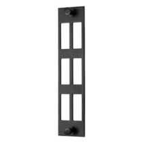 Fiber Sub Panel Unloaded - 6 SC Duplex Coupler Openings - Black 