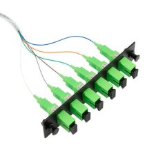 Six-Pack Adapters, SC/APC, 6 Fiber Pigtail, Singlemode, 3 Meters, Black