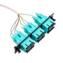 Six-Pack Duplex Adapters, SC/PC 12 Fiber Pigtails, 50/125μm OM3 10G, 3 Meters, Black