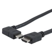 L-Com Ultra High Speed HDMI 2.1 Assembly, M/RA-Left-M, PVC, Black