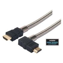 L-Com Right Angle Metal Armored HDMI Cable with Ethernet, Male to Male
