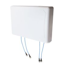 L-com Indoor Wide Band Panel Antenna, Wall Mount, 6.5 to 10.5 dbi Gain, 2 x 617-960/1695-2700 & 2 x 3300-4000/4800-6000 MHz Frequency Range, 4.3-10-Female Connector, Low PIM, ±45° Polarization