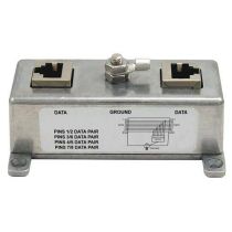 L-com Indoor 10/100/1000 Base-T Shielded CAT6 Lightning Protector - RJ45 Jacks