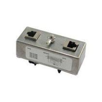 L-com Indoor DIN Mount 10/100/1000 Base-T Shielded CAT6 PoE Compatible Lightning Protector - RJ45
