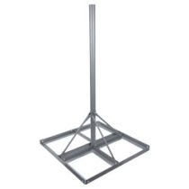 L-Com Non-Penetrating Antenna Flat Roof Mount, 1-pole Version, 60-inch Mast, Galvanized Steel with Powder Coating
