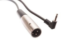 Hosa 3.5mm Mono Male Right Angle to XLR 3 Pin Male Adapter - 5 FT