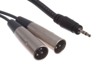 Hosa 3.5mm Stereo Male to Dual XLR 3 Pin Male Adapter - 9 FT