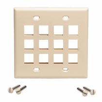 ICC Flat Keystone Wall Plate - Double Gang