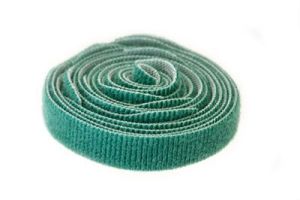 Hook and Loop Cable Ties - 7 Inch x 3/4 Inch - Green - 10 Per Pack