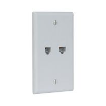 ICC RJ12 6 Conductor Jack and RJ45 Cat5e Jack Wall Plate - Single Gang - 1 Port - White