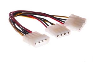 Molex 4-Pin to 2 Molex 4-Pin Power Y Cable - 6 Inch