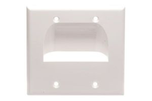 Horn Opening Pass-Through Wall Plate - Double Gang - Inverted