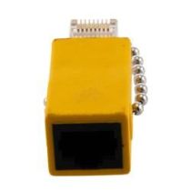 ShowMeCables ISDN Loopback Adapter RJ48C Jack & RJ45 Male, Dark Yellow