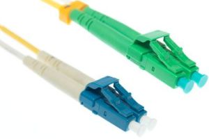 LC-APC to LC-UPC 9/125 Singlemode Duplex Fiber Patch Cable - OS2