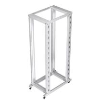 L-com 42U adjustable depth 4-post open frame network rack RAL9003 -Signal White
