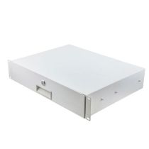 L-com 19" Rack Mount Drawer 2U 13.7in (350mm)- RAL9003-Signal White