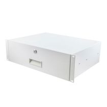 L-com 19" Rack Mount Drawer 3U 13.7in (350mm)- RAL9003-Signal White
