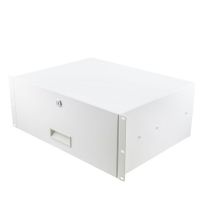 L-com 19" Rack Mount Drawer 4U 13.7in (350mm)- RAL9003-Signal White