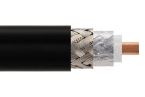 Low Loss Flexible LMR-600-FR Outdoor Rated Coax Cable Double Shielded with Black PE Jacket Fire Rated - Per FT