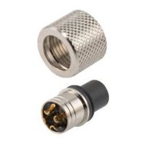 L-com M12 4 Position A-code Mold Connector, Female, Shielded