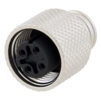 L-com M12 4 Pole D-code Mold Connector - Female - Shielded