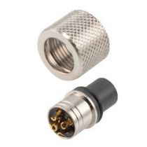 L-com M12 5 Position A-code Mold Connector, Female, Shielded