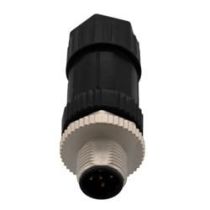 ShowMeCables M12 Sensor 5 Pin B-Code Female Field Termination Connector, IP67, Fits 18-26AWG and 4-8mm Cable, 60V, 4A, Screw-In Style, Black