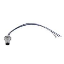 ShowMeCables M12 Sensor 5 Pin B Code Male Receptacle, IP68 IP69K Rated, 60V, 4A, PG9 Front Panel Mount Style with 22AWG UL1061 PVC 0.2M Leads