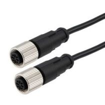 ShowMeCables M12 4 Position A-Code Cable, PVC Jacket, Female/Female 